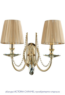Бра 33*20 см, Crystal Lux VICTORIA AP2 GOLD/AMBER золото