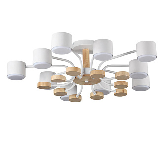 Потолочный светильник 69*20 см, 10*GX53 Lumion Rondo 8196/10C белый,дерево