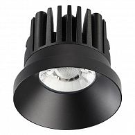 Встраиваемый светильник 8/7 см, LED, 10W, 3000К, IP44, 800 Lm NOVOTECH METIS 357586, черный, вр 7 см