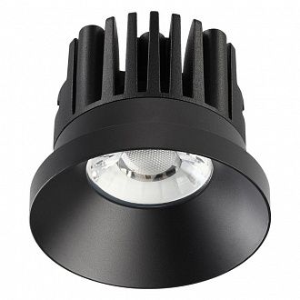 Встраиваемый светильник 8/7 см, LED, 10W, 3000К, IP44, 800 Lm NOVOTECH METIS 357586, черный, вр 7 см