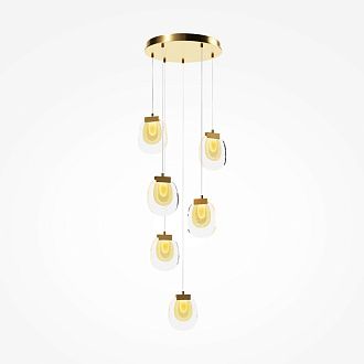 Каскадная люстра 45*45*325 см,  LED, 18W, 3000К, Maytoni Biology MOD367PL-L18BBSK латунный