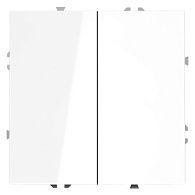 Проходной переключатель встраиваемый Voltum S70 двухклавишный 10А, белый  пластик  VLS020301