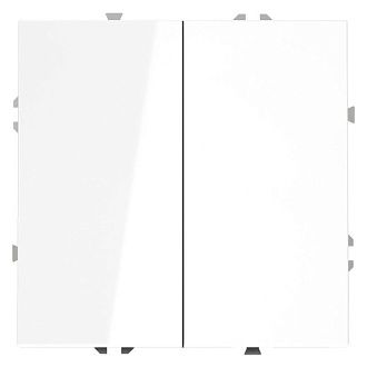 Проходной переключатель встраиваемый Voltum S70 двухклавишный 10А, белый  пластик  VLS020301