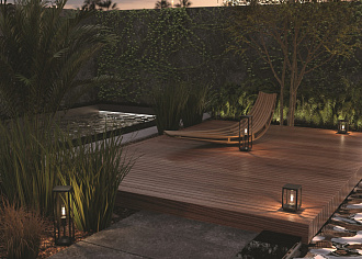 Садово-парковый светильник 14,5*14,5*22 см, 1*E27, 15W, Maytoni CELL O452FL-01GF серый