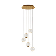 Каскадная люстра 37*37*316 см, 5* LED, 3000К, Maytoni Sapphire MOD293PL-L30BS3K латунный