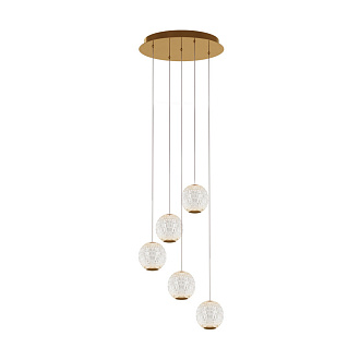 Каскадная люстра 37*37*316 см, 5* LED, 3000К, Maytoni Sapphire MOD293PL-L30BS3K латунный