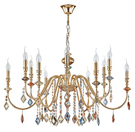 Люстра 90 см, Crystal Lux MERCEDES SP6+6 GOLD/COLOR Золото