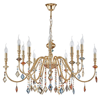 Люстра 90 см, Crystal Lux MERCEDES SP6+6 GOLD/COLOR Золото