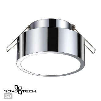 Встраиваемый влагозащищенный светильник IP54 LED 4000K 10W 358905 SPOT NT21 хром, вр 7,5 см