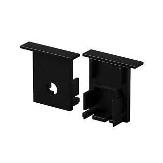 Комплект заглушек (для профиля 22×22) 2 шт., ALM-2222-B-EC 642051, 1*2*2 см, Maytoni Led Strip 642051, Черный