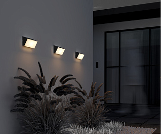 Светильник настенный 9*18*9 см, LED, 10W, 3000К, Maytoni Brick O436WL-L10GF3K серый
