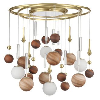 Светильник 79 см, G9 x 20 x 5W + LED 20W 2500K, Odeon Light 5457/21C, латунь