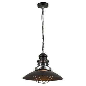 Подвесной светильник Lussole Loft GRLSP-8029, диаметр 35 см, черный-хром