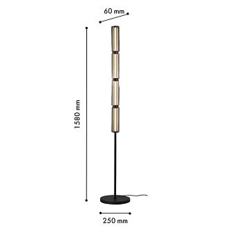 Торшер *25*158-158 см, 1*LED*14W, 3000K, Favourite Hexagoni 4776-4F, черный