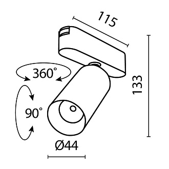 Светильник 4 см, 12W, 4000K, Maytoni Focus LED TR103-1-12W4K-M-B, черный