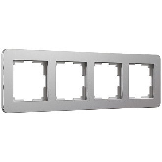 W0042606 Рамка на 4 поста Platinum, алюминий Werkel, 4690389184505