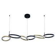 Подвесной светильник 145 см, 65W, 3000-6000K, Indigo Anello 14034/C/6P Black, черный-золото
