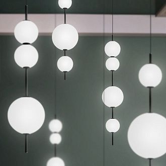 Подвесной светильник White beads Pendant 25*25*85 см, 3*LED*7W, 3000K, ImperiumLoft 40.2133-0, Чёрный