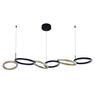 Подвесной светильник 145 см, 65W, 3000-6000K, Indigo Anello 14034/C/6P Black, черный-золото