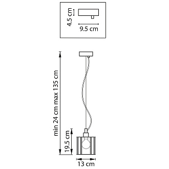 Подвес 13*19,5 см, 1*E27*40W Lightstar Limpio 722013 бронза