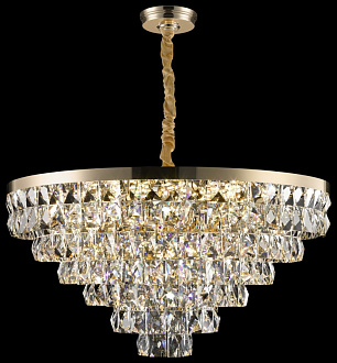 Каскадная люстра 80*118 см, 21*E14, 840W, Wertmark CASSIA WE102.21.303 золотой