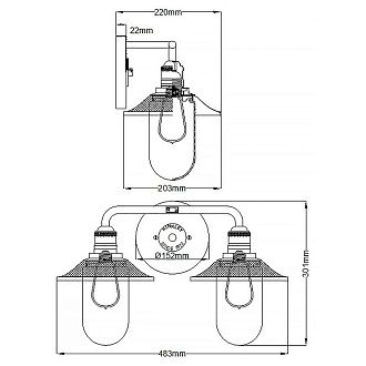Бра для ванных комнат Hinkley, Арт. QN-RIGBY2-BATH-AN