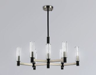 Люстра на штанге **38-76 см, 9*E14*40W, K, Ambrella Light High Light LH55503, черный, сатин