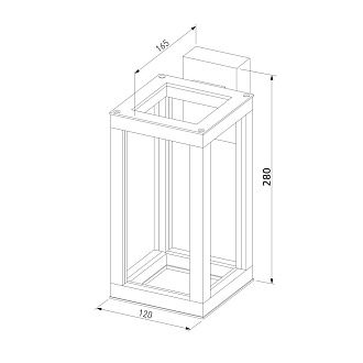 Уличный настенный светодиодный светильник Frame 3000K чёрный 1527 TECHNO LED черный Elektrostandard  4690389219108, a072090