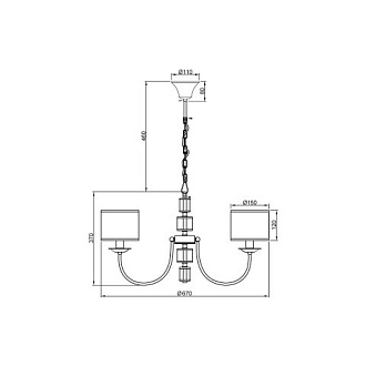 Подвесная люстра  67*86 см, 6*E14 античная бронза, прозрачный Vele Luce Soprano VL4194P06