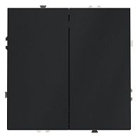 Выключатель встраиваемый Voltum S70 двухклавишный 10А, графит пластик Soft touch VLS020107