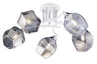 Люстра Ø600 x H270, мм, 5*40W (200W), WT+CR (Белый+Хром) Rilon 3773/5 WT+CH