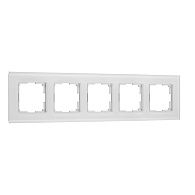 W0053101 Рамка на 5 постов Senso, белый, стекло soft-touch Werkel, 4690389214271