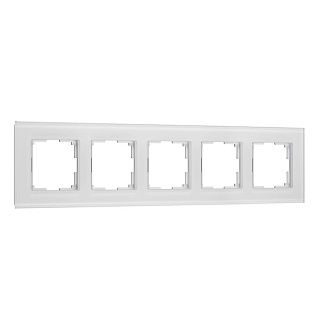 W0053101 Рамка на 5 постов Senso, белый, стекло soft-touch Werkel, 4690389214271