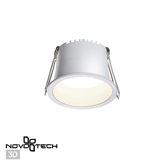 Светильник встраиваемый LED 7,4*7,4* см, LED 6W*3000 К, Novotech Spot Tran, белый, 359232, вр 6,3 см
