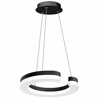 Подвесной светодиодный светильник Lightstar Unitario 763137, 12W LED, 3000K, диаметр 30 см, черный