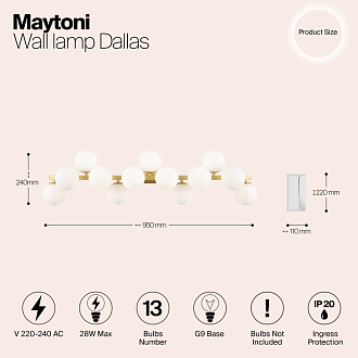 Светильник 89 см, Maytoni MOD547WL-13BS, латунь