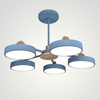 Потолочная люстра MOVE 5 Blue 76*76*18 см, 5*LED*12W, 3000, 4000, 5000K, ImperiumLoft MOVE_01, Голубой