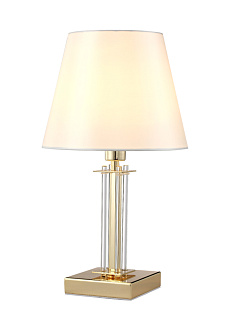 Настольная лампа 20 см, Crystal Lux NICOLAS LG1 GOLD/WHITE золото/прозрачный