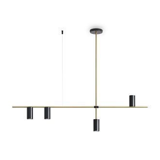 Подвесной светильник 123*5,5-96 см, 4*GU10*35W Freya Enzo FR5201PL-04B, Черный и Латунь