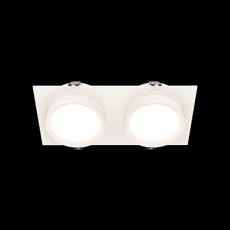 Встраиваемый светильник 22*11*4,5 см, 2 GX53*15W Hoop DL086-02-GX53-SQ-W Maytoni Downlight, Белый, вр 9*19,5 см