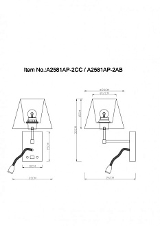 Настенное бра Arte Lamp Elba A2581AP-2AB, античная бронза