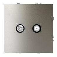 Розетка телевизионнная встраиваемая Voltum S70 оконечная TV+SAT, шелк пластик Soft touch VLS060404