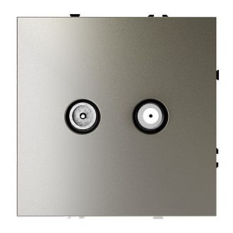 Розетка телевизионнная встраиваемая Voltum S70 оконечная TV+SAT, шелк пластик Soft touch VLS060404