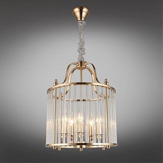 Подвесная люстра 40*80-150 см, 5*E14, 40W, Aployt JOANNA APL.726.16.05, латунный