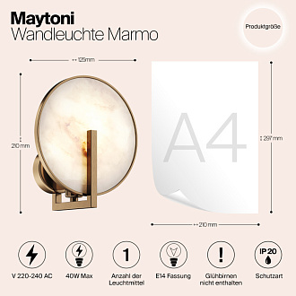 Светильник Maytoni Marmo MOD099WL-01G2, золото