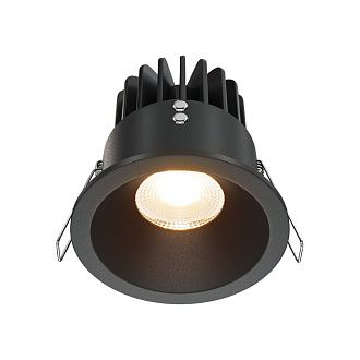 Встраиваемый светильник DL034-01-12W2.7K-B **-8,5 см, *LED*12W, 2700K, Maytoni technical Zoom DL034-01-12W2.7K-B, Черный, вр 7,5 см