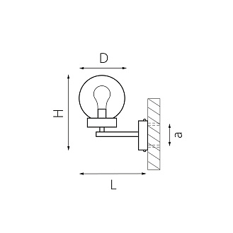 Светильник настенный уличный 20*25*28 см, 1*E27*10W Lightstar Bolla 373620 черный
