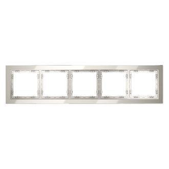 Рамка стеклянная Voltum S70 на 5 постов, кашемир, стекло Стекло/пластик  VLS110503