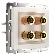 WL13-AUDIOx4  Акустическая розетка, перламутровый рифленый Werkel, 4690389124273