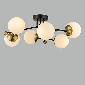 Люстра потолочная 61*23 см, 6*E14 Lumion Melody 6581/6C черный, золотой